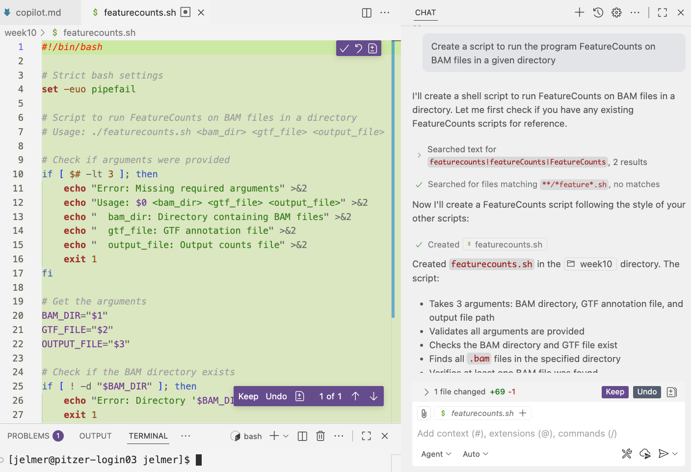 A screenshot showing the icon to open the GitHub Copilot chat.