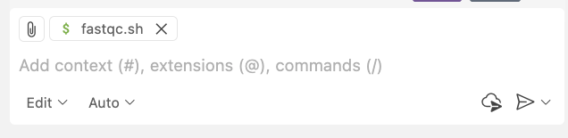 A screenshot showing the icon to open the GitHub Copilot chat.