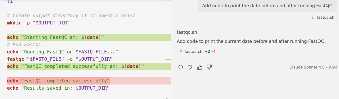 A screenshot showing the icon to open the GitHub Copilot chat.